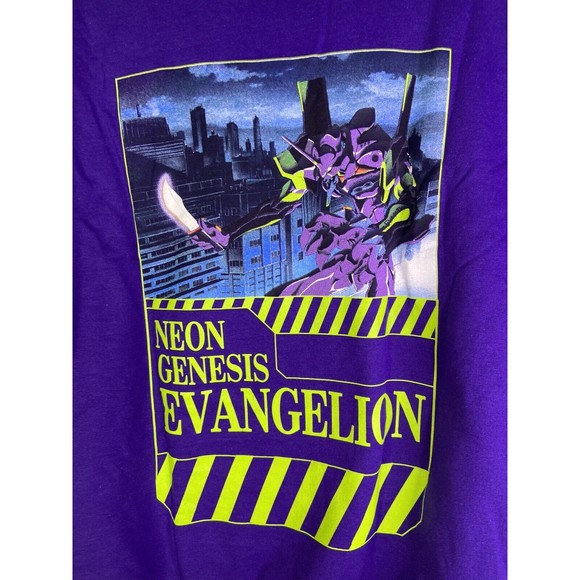 Evangelion Neon Genesis EVA 1 Anime Pullover Crew Sweatshirt Purple Mens 2XL - Picture 4 of 11